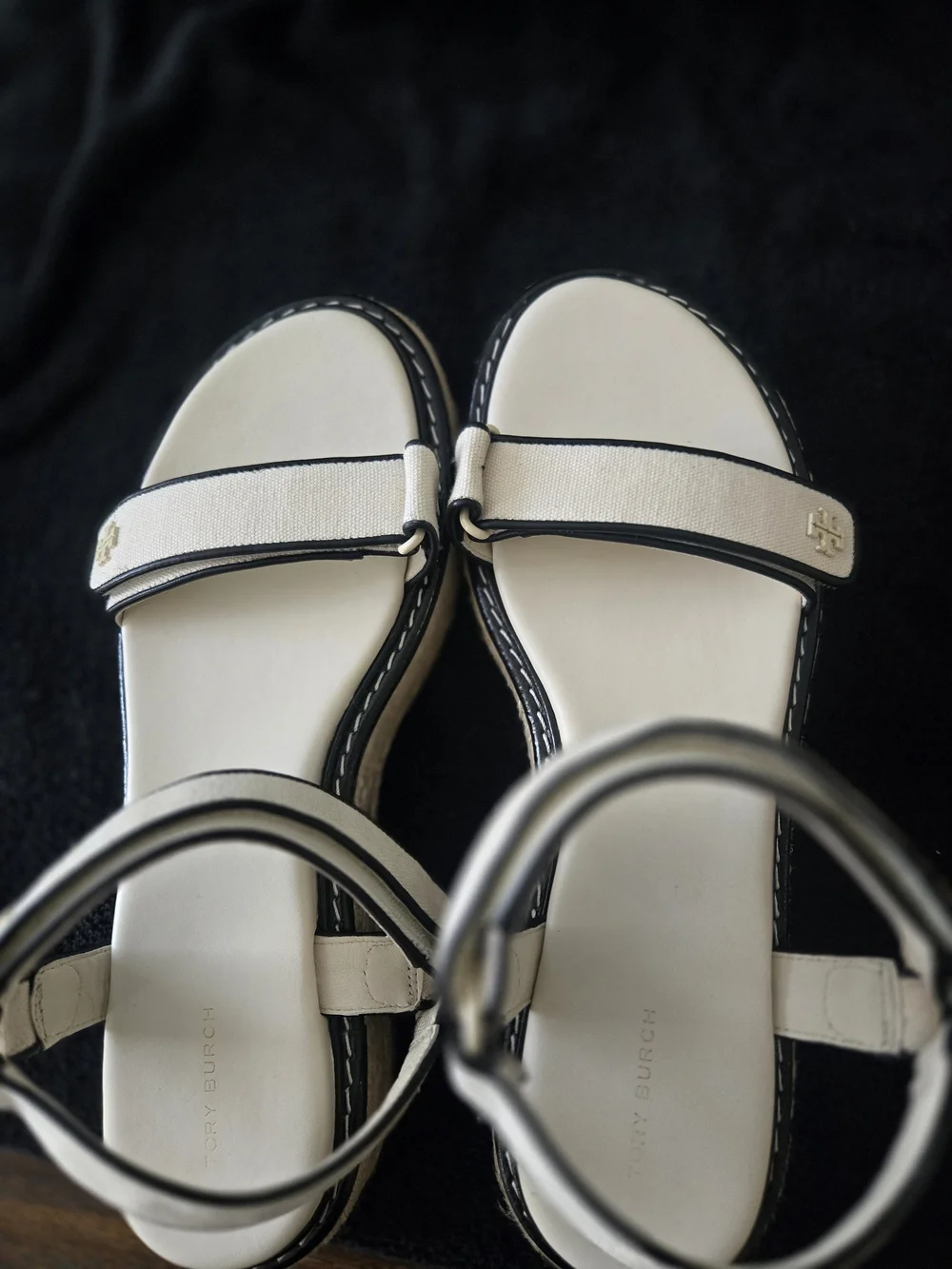 Tory Burch White Espadrille Platform Sandals Size 11/42 NWOT